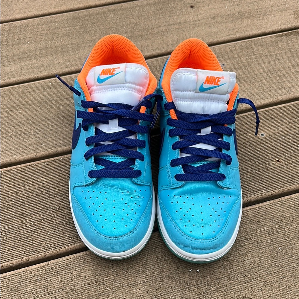 Nike Blue and Orange Sneakers with Bold Design